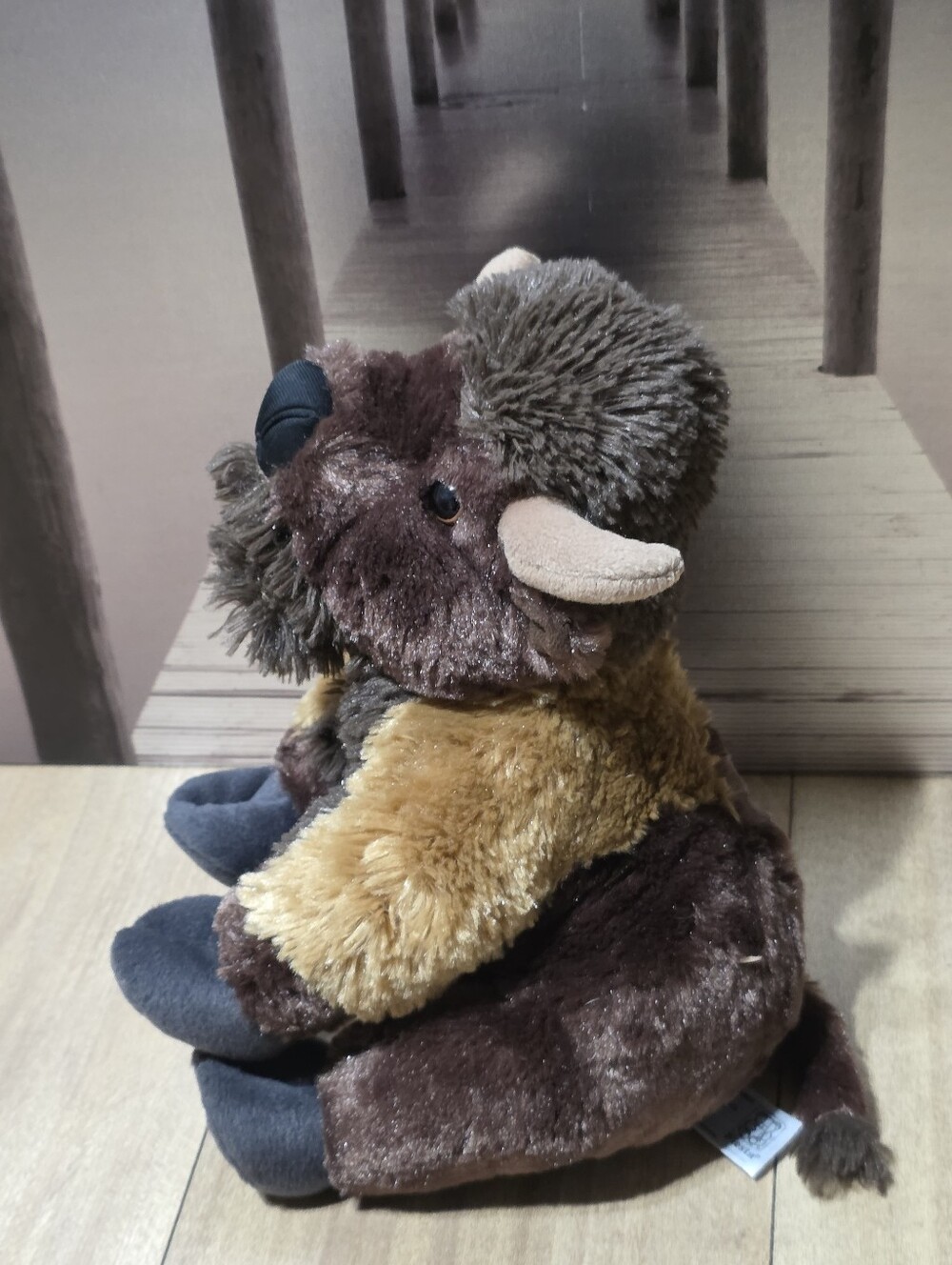 Fiesta Bison in Brown, Tan and Navy Accents Buffalo Stuffed